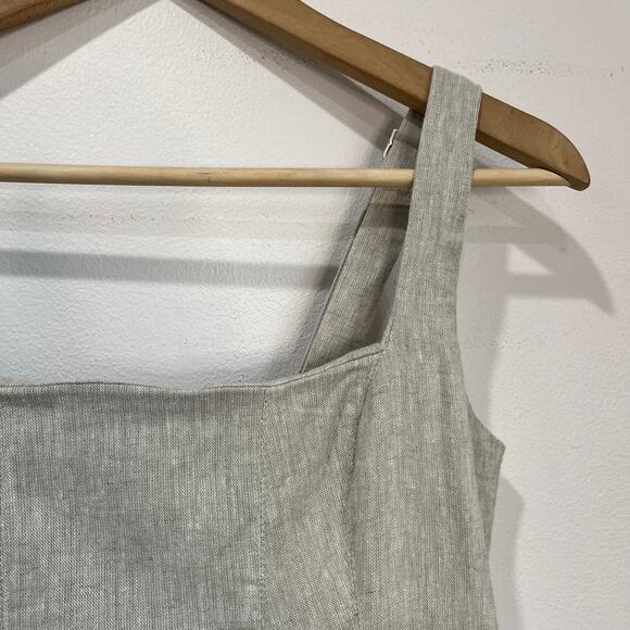 NWT Abercrombie & Fitch Linen Blend Square Neck Midi Dress Women’s Sz M - Picture 8 of 8